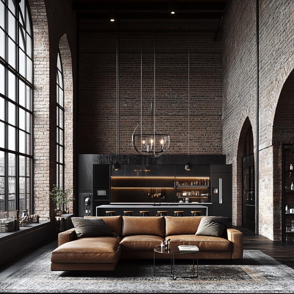 AI‑Visuals «Loft Living»: индустриальная стилистика, объём; стилистика пространств